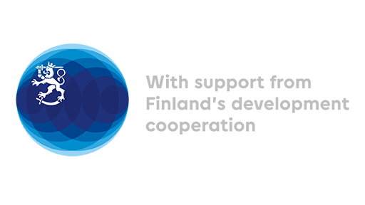 With support from Finland's development cooperation, Ministry of Foreign Affairs of Finland.